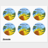 Blackberry Jam canning Labelsスタンプひまわり ラウンドシール (シート)