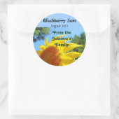 Blackberry Jam canning Labelsスタンプひまわり ラウンドシール (バッグ)