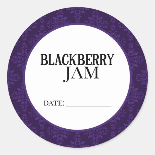 Blackberry Jam Canning Lid Labels ラウンドシール (正面)