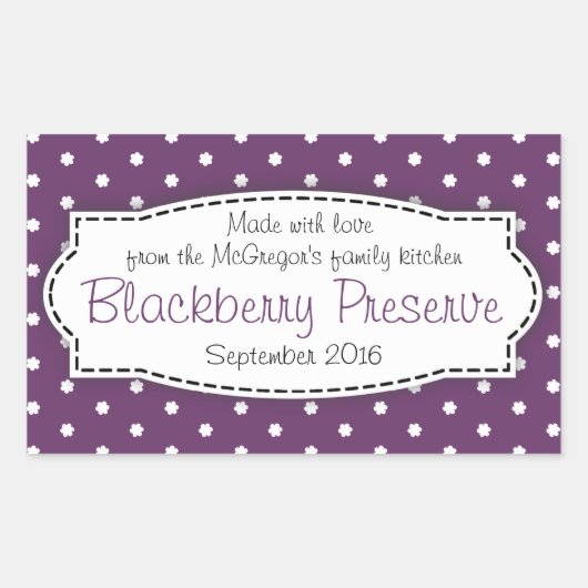 Blackberry preserve jam purple food labelシール 長方形シール (正面)