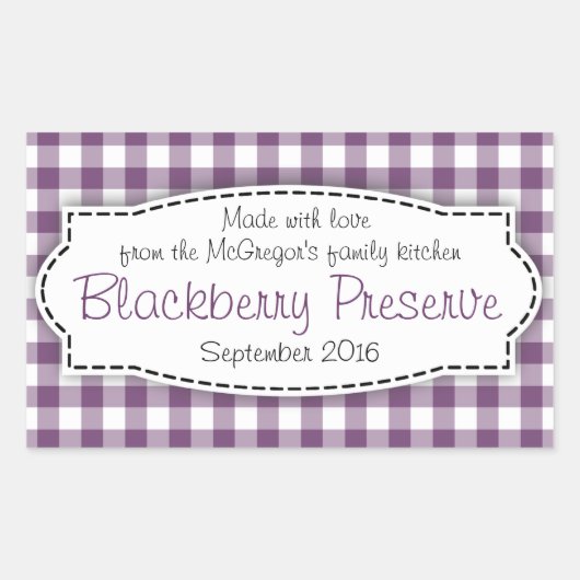 Blackberry preserve jam purple food labelシール 長方形シール (正面)