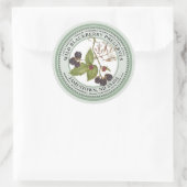 Blackberry Preserves Label Jam 1930 Green ラウンドシール (バッグ)