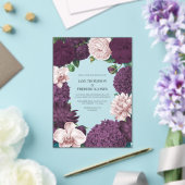 Blackberry, Smoky Plum & Lilac Ash Floral Wedding アクリル招待状 (インサイチュ (ウェディング))