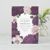 Blackberry, Smoky Plum & Lilac Ash Wedding 招待状 (スタンド正面)