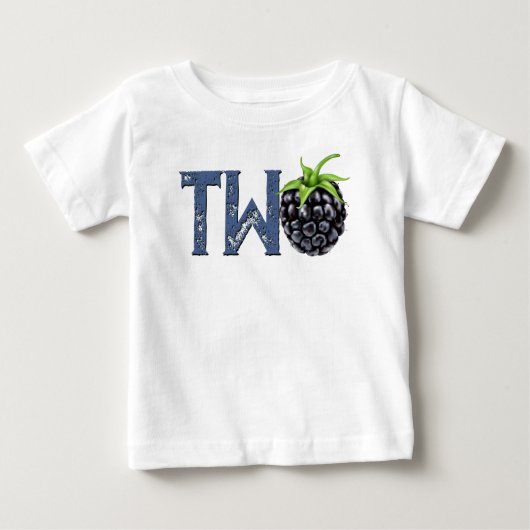 Blackberry TWO Second Birthday ベビーTシャツ (正面)