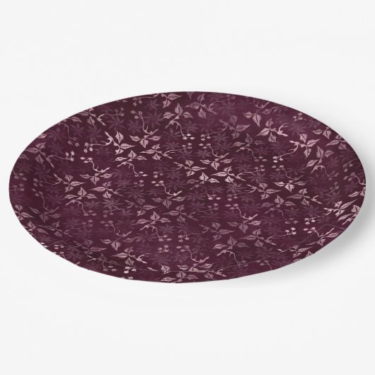 Blackberry Wine Pattern  ペーパープレート (アングル)