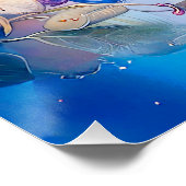 Blackbird in Garden Impressionist 絵を描's ポスター (コーナー)