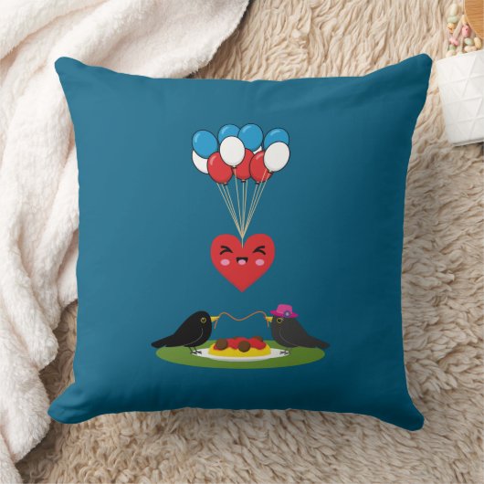 Blackbird's Spaghetti Meatballs Valentine's Date クッション (ブランケット)