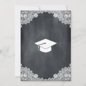 Blackboardとホワイトレースの卒業 招待状 (裏面)