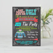 Blackboardの醜いセーターのクリスマスパーティー招待状 招待状 (スタンド正面)