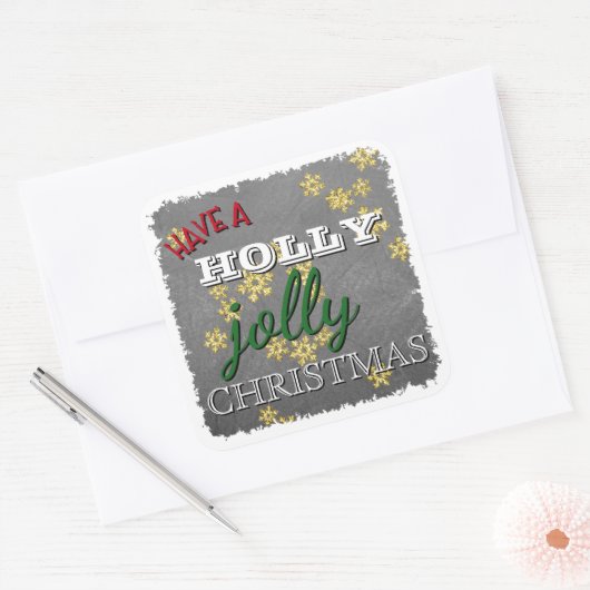 Blackboardカスタムにクリスマスのすてき飾り付け スクエアシール (封筒)