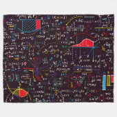 Blackboardカラフルでの数式と数式 フリースブランケット (正面(横))