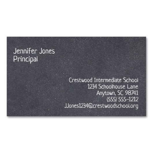 BlackboardスタイルセブンラインカスタムChalkboard マグネット名刺 (正面)