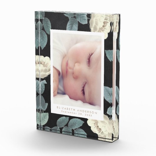 Blackboardバラヴィンテージフローラフォトブロックフレーム フォトブロック (右)