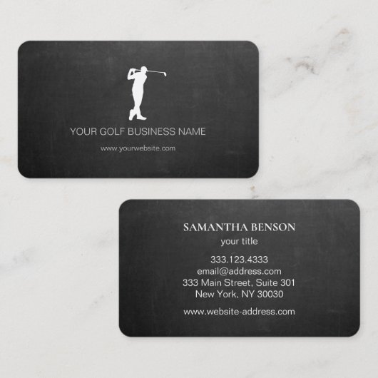 Blackboardパーソナライズされたモダンプロフェッショナルゴルフ  名刺 (正面/裏面)