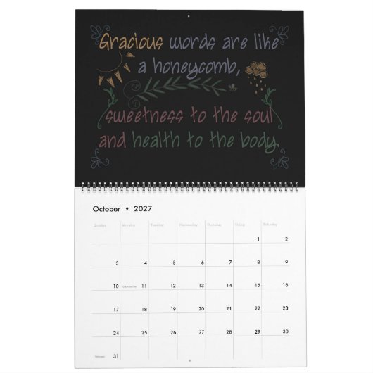 Blackboard聖なる書物、 経典の月次カレンダー カレンダー (10月 2027)