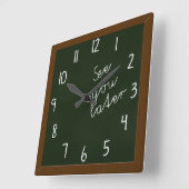 Blackboard Chalkboard Wall Clock正方形 スクエア壁時計 (傾斜)