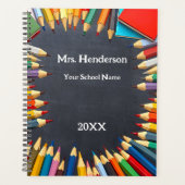 Blackboard Colored Pencils先生クラス年 プランナー手帳 (正面)