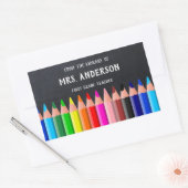 Blackboard Colored Pencils先生ライブラリ 長方形シール (封筒)