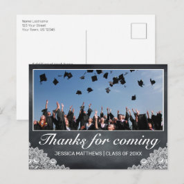 Blackboard Laceの感謝してい写真来の卒業 ポストカード