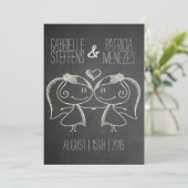 Blackboard Lesbianのカップル結婚式招待状 招待状 (スタンド正面)