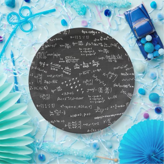 Blackboard Mathの数式と数値 ペーパープレート (パーティー)