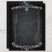 Blackboard Sketchメニューフードフォークスプーン (正面/裏面)