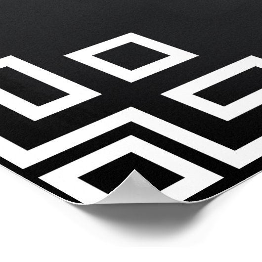 Blackboard Swirlホワイトウェディング縁どパーパーティーのサイン ポスター (角)