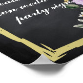 Blackboard Swirlホワイトウェディング縁どパーパーティーのサイン ポスター (角)