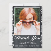 Blackboard & White Laceの卒業写真 サンキューカード (正面)