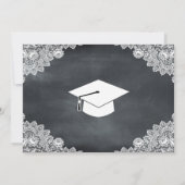 Blackboard & White Laceの卒業写真 招待状 (裏面)