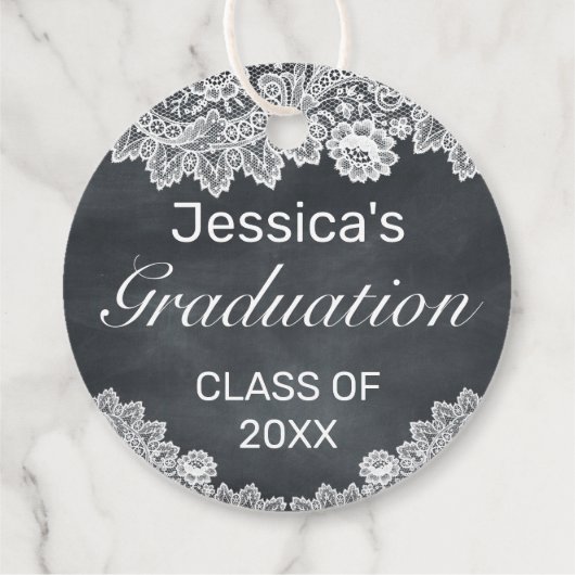 Blackboard & White Lace卒業ありがとうございます フェイバータグ (裏面)