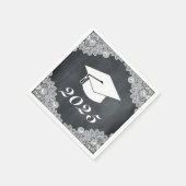 Blackboard & White Lace卒業ハットキャップナプキン スタンダードカクテルナプキン (角)