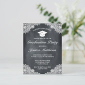 Blackboard & White Lace卒業招待状 ポストカード (スタンド正面)