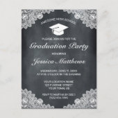 Blackboard & White Lace卒業招待状 ポストカード (正面)