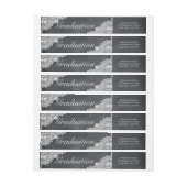 Blackboard & White Lace卒業招待状 ラップアラウンドラベル (シート)