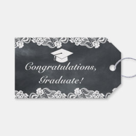 Blackboard & White Lace卒業祝い ギフトタグ