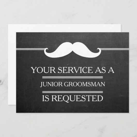 Blackboard Your Service as a Groomsman Request Inv 招待状 (正面/裏面)