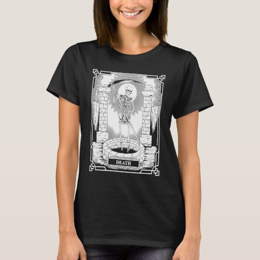 Blackcraft Witchy Skeleton Death the Grim Reaper T Tシャツ (正面)
