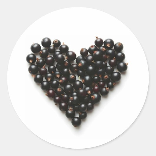 Blackcurrant heart ラウンドシール (正面)