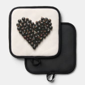 Blackcurrant heart 鍋敷き (正面/裏面)