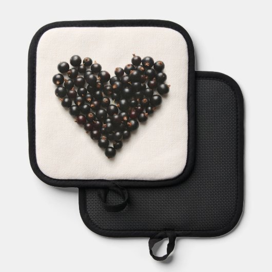 Blackcurrant heart 鍋敷き (正面/裏面)