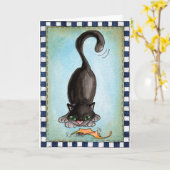 Blackest Cats - Greeting Card カード (黄色い花)