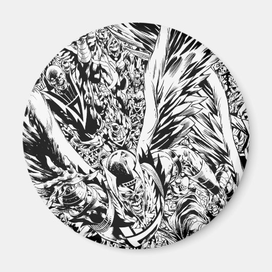 Blackest Night Group 絵画's – 白黒 マグネット (正面)