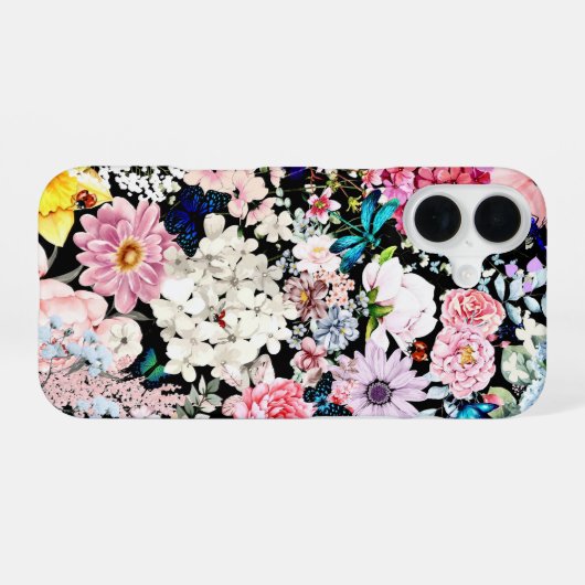 BlackFlower Abundance  iPhone 16ケース (裏面横)