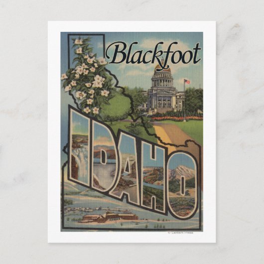 Blackfoot, Idaho – 大文字場面 ポストカード (正面)