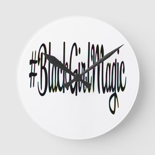 #BlackGirlMagic ラウンド壁時計 (正面)