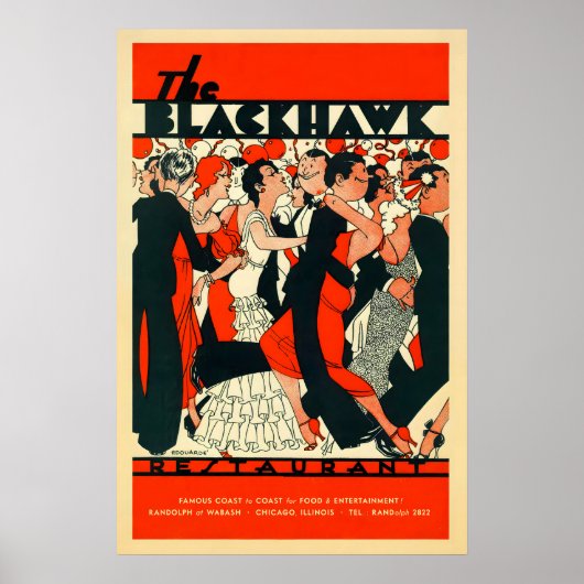 Blackhawk jazz poster - Chicago - 1930s 2 ポスター (正面)