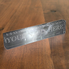 Blackhole日曜日のフラクタルの名札 デスクネームプレート