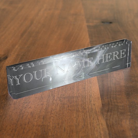 Blackhole日曜日のフラクタルの名札 デスクネームプレート (側面)